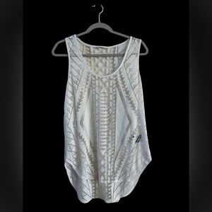 Wild Fable White Geometric Sheer Tank Top - Women Size Medium